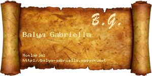 Balya Gabriella névjegykártya